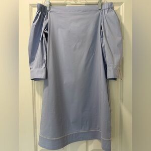 Theory Zizinna T Off-The-Shoulder Dress – Chambray Blue – Size 2 – NWT